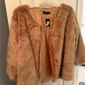 Cara Faux Fur Tan Jacket, M/L